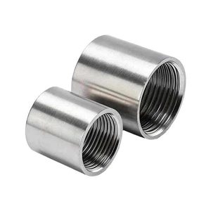 304 316L Stainless Steel CNC Machined Grinding Surface Pipe Fittings Double Internal Thread Water Pipe Connector Straight 1/2