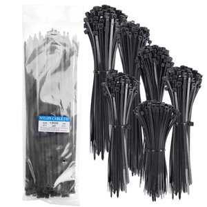 Industrial Grade Nylon Self-Locking Cable Ties in Black 350mm Length 4.8mm Width Model 4.8x350 Strong & Durable