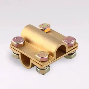 Brass Cross Flat Strap Clamp Copper Flat Belt Clip Grounding Square Conductor Cable Connector Clamp