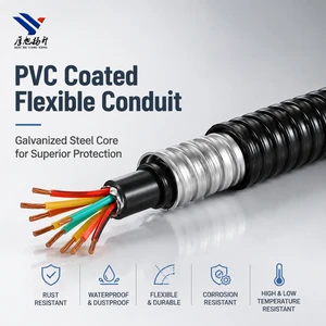 PVC Coated Flexible Metal Conduit Galvanized Steel IP65 Waterproof For Electrical Wiring, Wholesale OEM