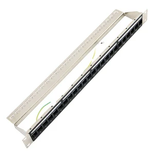 ZHEFAN 19 Inches Blank Panel Shielded S/Ftp Patch Panel Communication Cat6A 24 Ports Patch Panel