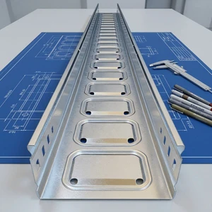 Fire Resistant Galvanized Steel Cable Trunking Solid Bottom Tray For Commercial Building Wiring Support