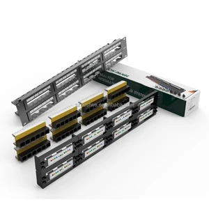 Cat5E Integrated Network Patch Panels 110-Style Patch Panel 48-Port 2RU Cable Management Bar Included