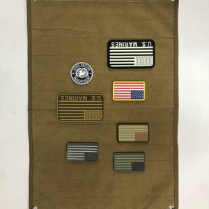 Tan Large Velcro Tactical Display Panel Hook & Loop Morale Patch Panels Blanket with 6 Eyelets