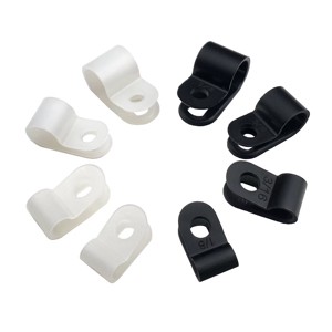 1/8 Inch R Type Cable Organizer Wire Clip Black Nylon Plastic Cable Clamp Cable Clips Product Category
