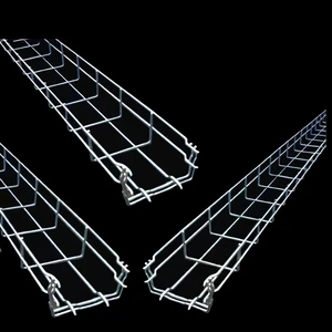 Industrial Steel Hot-Dip Galvanized Wire Mesh Cable Tray 198Kg Max Load for Supermarket Data Center Office Use Accessories