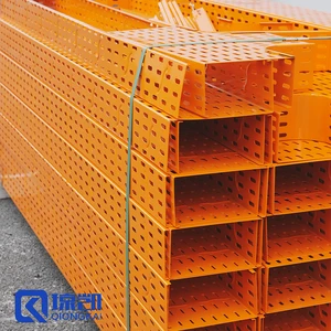 RAL 1017 Powder Coated Perforated Cable Tray With Beautiful Appearance Suitable For High Humidity Environment