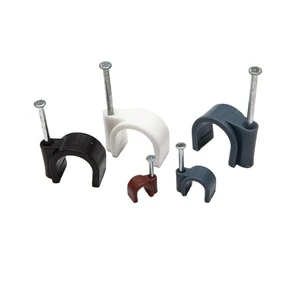 Wholesale Circle Cable Clip Nail Cable Clamp Factory Manufacturer Plastic Clips PE High Quality Round Cable Clips Circle Version