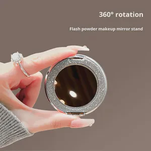 Super Rotating Decompression Portable Invisible Back Adhesive Fixed Multi-function Magnetic Suction Bed Makeup Mirror Holder