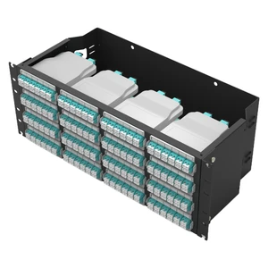Max Capacity 4U 19 Inch 16 Slot Rack Mount Fiber Optic Patch Panel FTTH Steel Fiber