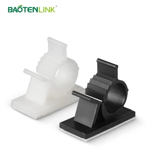 Black R Type Clips Self Adhesive Backed Nylon PA66 Adjustable Single 4mm Electric Wire Cable Clips Cord Management