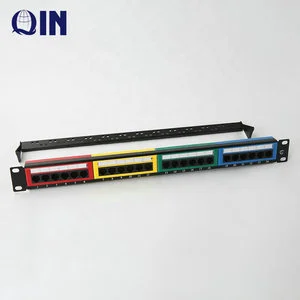 Colorful Patch Panel, 19'' 1U, Full Loaded IDC Type Patch Panel 24 Port Cat6 150v With Organizer for Network Racks