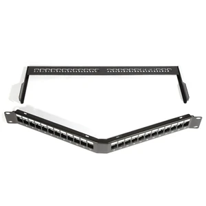 High Quality 19-Inch 24-Port Bevel Blank Panel with Backplane Shielding Direct From China Factory Patch Panel