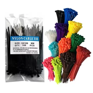 Factory 4 Inch Mini Nylon Cable Ties 2.5*100mm Colored PA66 Plastic Tie Straps 18lbs Indoor Outdoor Self-locking Zip Tie Wraps