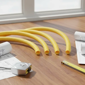 Yellow PP Plastic Corrugated Conduit Flexible Polypropylene Electrical Wire Cable Protection Tube 4mm-91mm Pipe 1.4-5.2mm Thread