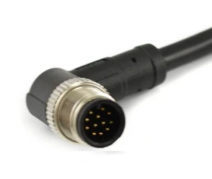 Connecting Cord, 2 Cable Plug 4pin Connectors M12x1, PUR Cable, Shielded M12 Connector