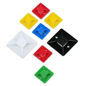 OEM Factory Self-adhesive Cable Tie Mounts 20MMx20MM Nylon Wall Cable Tie Base Black/White or Customized