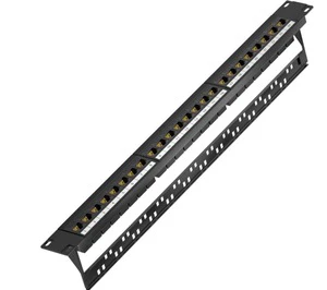 Network Patch Panel 19 Inch 24 Port 48 Port Cat6 with RJ45 Keystone Rack Mounted for Networking Rack Cabinets