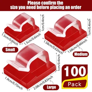 Jiaen Self Adhesive Silicone Cable Clips 1.5x1.5cm 0-120 Cable Management Fasteners for Home Use