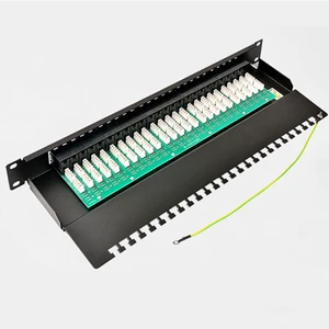 Factory Supply RJ11 Telecommunication Patch Panel 1U 19inch Telepphone Wiring Voice System 50 ports IDC Blank Panels