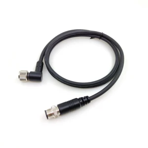 Industrial Electric Wire Cable Connector 4 Pins M12 Unshielded Straight Angled Overmolded Plug M12 Connectors