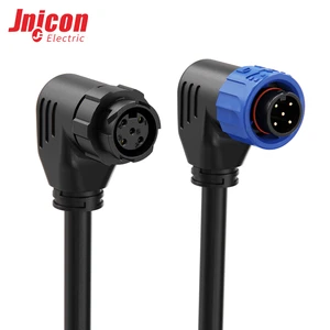 M16 5 Core Push Pull Self Locking Connector 8A 125V IP67 Right Angle Molded Cable Plug for Sensor LED