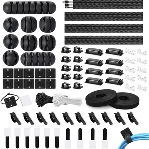 Wholesale Factory Price 273 Piece Plastic Self Adhesive Cable Clips Holder & Hook Cable Management Kit