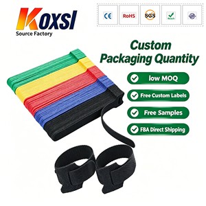 Nylon Reusable Cable Ties Custom Logo Durable Fabric Hook and Loop Cable Straps Double Sided Cable Wire Organizers CE REACH