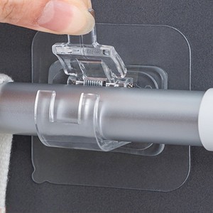 Curtain Rod Mounting Bracket No-Drill Transparent Wall-Mounted Modern Minimalism Hook Telescoping Rod Adhesive Hook Holder
