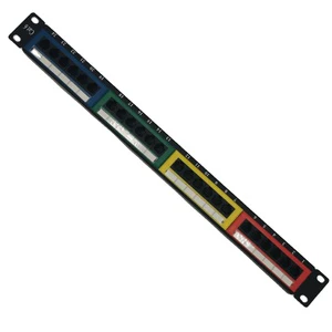24 Port Patch Panel UTP CAT.5e Cat6 1U 19 Inch Keystone Jack Patch Panel for Netwok Cabinet