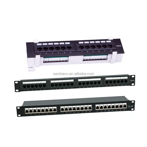 24 Port Patch Panel Utp Ftp Rj45 network Cat5e Cat6 Cat6a Cat7 Patch Panel 19 Inch or 10 Inch