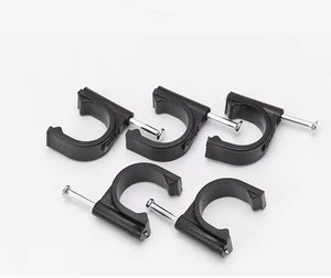 CHR 4MM round Cable Clips White and Black Plastic Cable Clips in Circle Shape