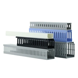 PVC WBO Brand Fire-proof Flexible Electrical Floor Slotted Solid Wiring Ducts Cable Tray Grey CE ROHS ISO9001 Certified Working