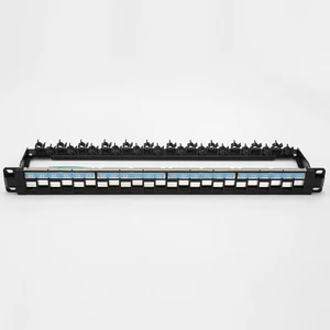 1U 24 Port up and Down Port Empty Patch Panel Cable Management Rack With Back bar
