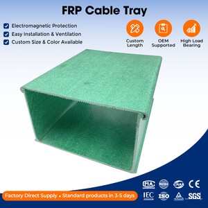 Insulated Fiberglass Cable Tray High Temperature Environments Excellent Drainage Corrosion Resistant Frp Cable Tray