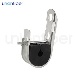 J Hook Suspension Clamp Fiber Optic Drop Cable Support Anchor FTTH Wall Bracket Rubber Insert Stainless Steel Aerial Hardware
