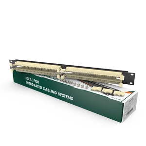 Factory Direct 100 Pair 110 Type Telephone Patch Panel 1U Rack Mount with Connecting Blocks and Label Strips