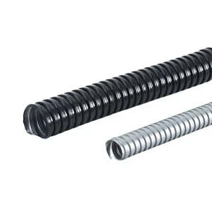 JAR Manufacturing Grey Electrical Corrugated Metallic Pipe PVC Coated Galvanized Conduit
