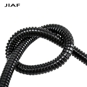 JIAF Plastic Corrugated Conduit 7-54.5mm Flame Retardant PE Hose Cable Wire Protection Black Sleeve Pipe Wire Harness Tube