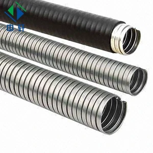 Hot Selling Black PVC Coated Corrugated Flexible Conduit Fireproof Waterproof Electrical Wiring Tube Square Lock Connection 1/2