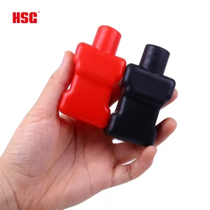 Positive and Negative Battery Terminal Covers Red Black Soft Rubber with PVC Insulation Cable End Caps for Protective End Cap