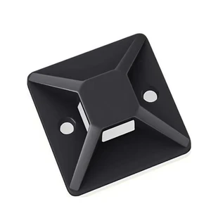 100pcs/pack Self-adhesive Self-Locking Nylon 66 Cable Tie Mounts 25mmx25mm Wall Cable Tie Base Black/White