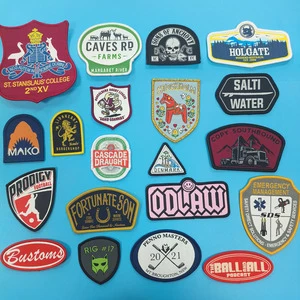 Custom Baseball Hats Woven Badge Patch Self-adhesive Woven Fabric Patches for Hat