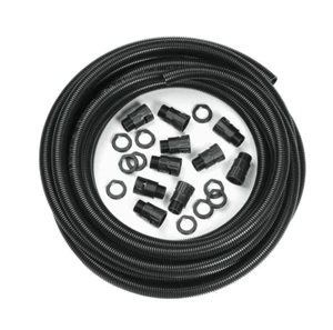 OnElecs Flexible PVC Conduit Contractor Grade Corrugated Pipe Fittings Kit (Chemical Fire Resistant Waterproof 1/4