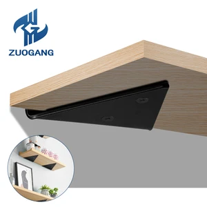 Zuogang Triangle Wall Heavy Duty Adjustable Floating Adhesive Gold Hidden Shelf Brackets From Guangdong