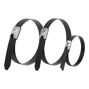 Wholesale 100pcs/bag PVC Insulated 300mm Self-Locking Wire Cable Ties Stainless Steel China Supplier