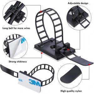 Adjustable Wire Clips Nylon66 Cable Tie Mount Clamp Nylon Cable Clips Adhesive Cable Organizer