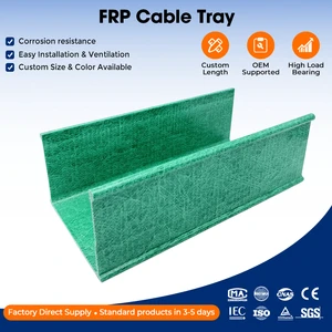 High Quality Factory Direct Sales Glass Fiber Frp Groove Cable Tray Fiberglass Trough Cable Tray Fiber Glass Profile