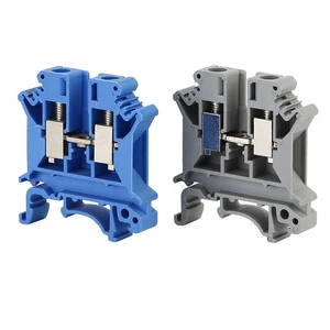 Uk2.5B Din Rail Mount Terminal Block Screw Type Wire Connector Modular Wiring Strip for Control Panel Wiring Assembly