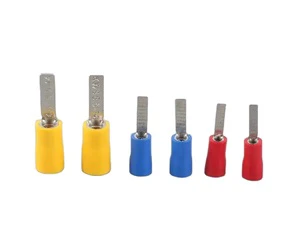 Factory DBV1.25-10 Nylon PVC Copper Brass Electrical Wire End Connector Chip-Shaped Pre-Insulated Ring Terminals Cable End Caps